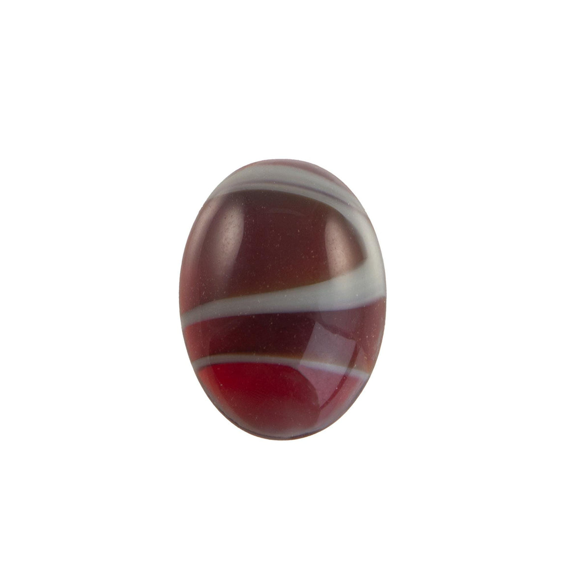 18x13mm Translucent Ruby Swirl Glass Oval Cabochons (2)