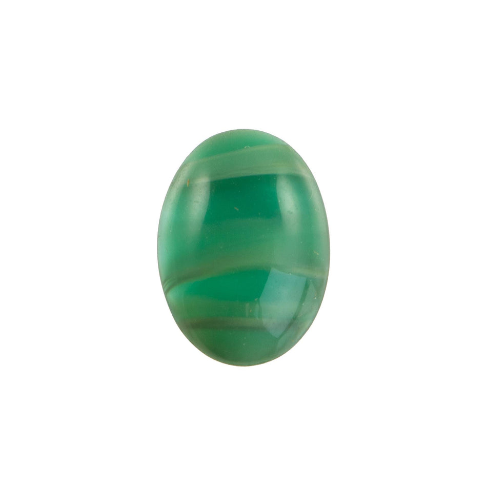 18x13mm Translucent Teal Swirl Glass Oval Cabochons (2)