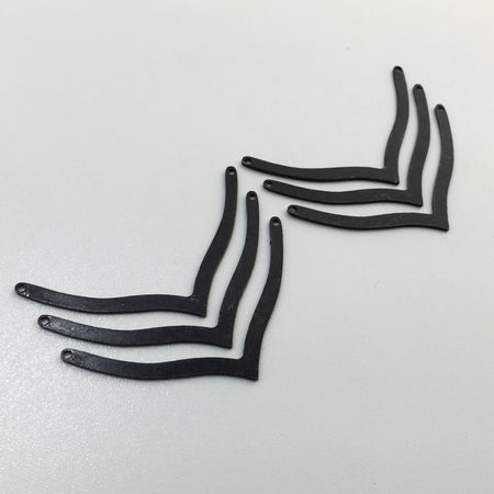 2 Hole Matte Black Plated V Connector Pendants Type A (6) mtl045K