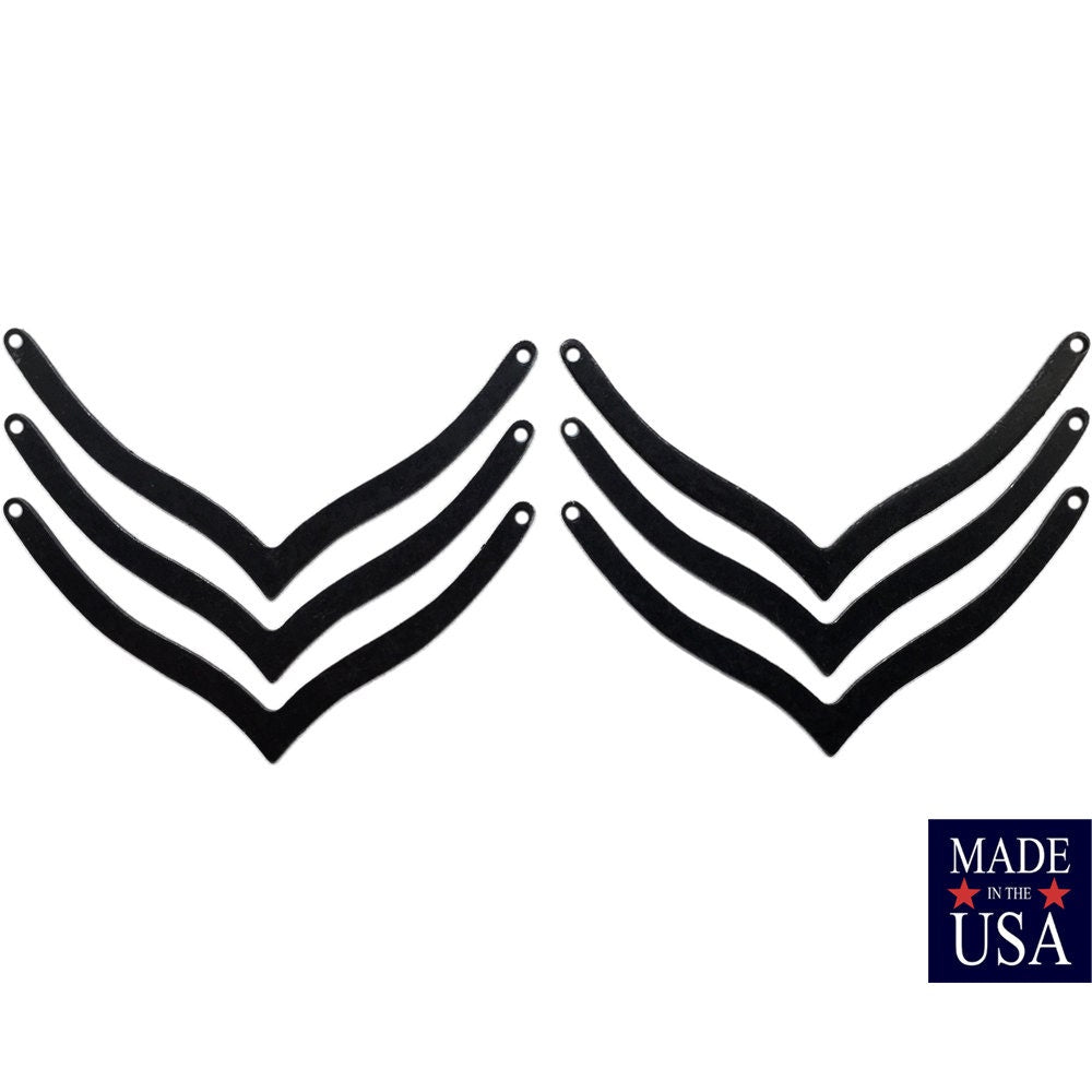 2 Hole Matte Black Plated V Connector Pendants Type A (6) mtl045K