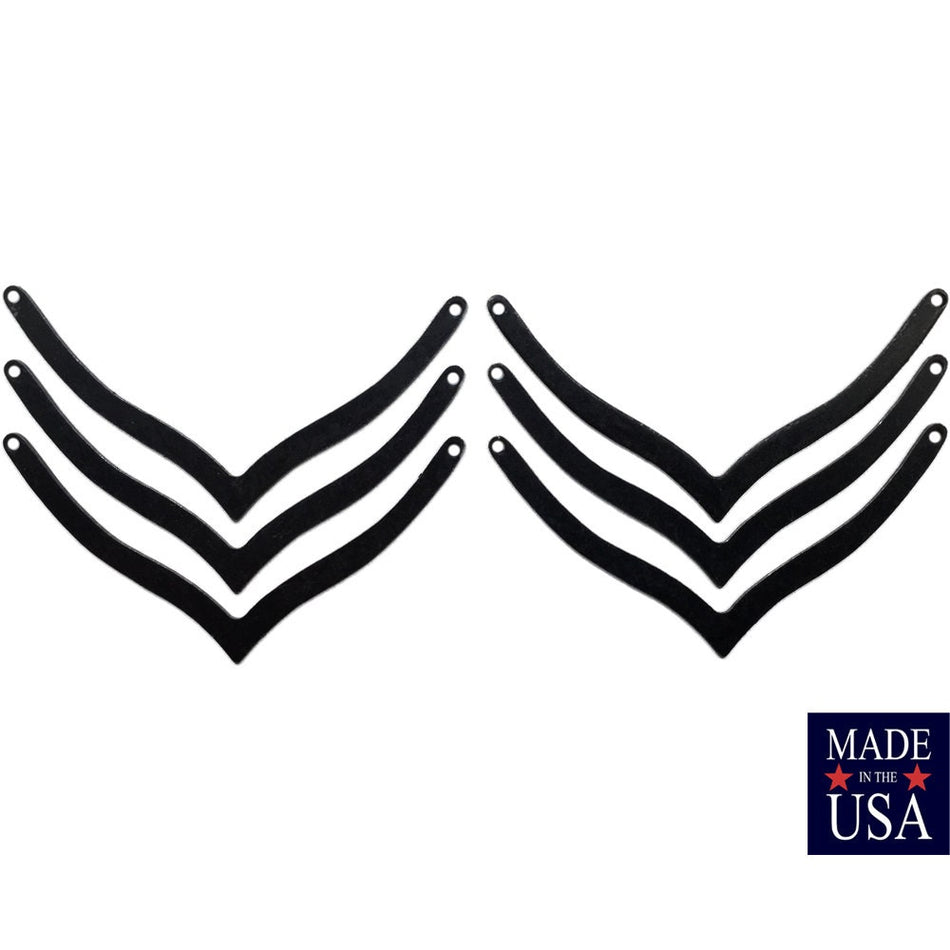 2 Hole Matte Black Plated V Connector Pendants Type A (6) mtl045K