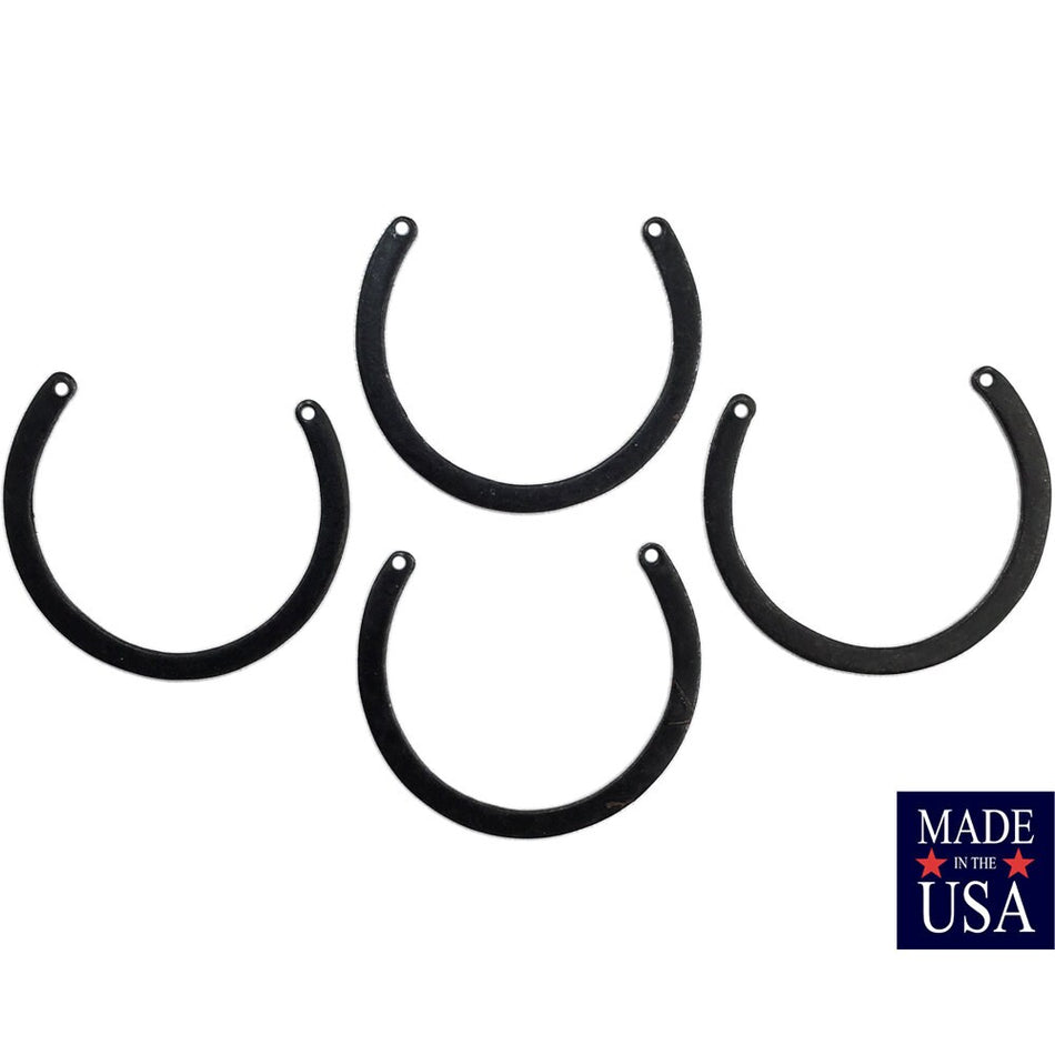 2 Hole Matte Black Plated C Shaped Partial Circle Pendant Charms (8) mtl386E
