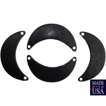 2 Hole Matte Black Small Crescent Pendant Connector (8) mtl388E