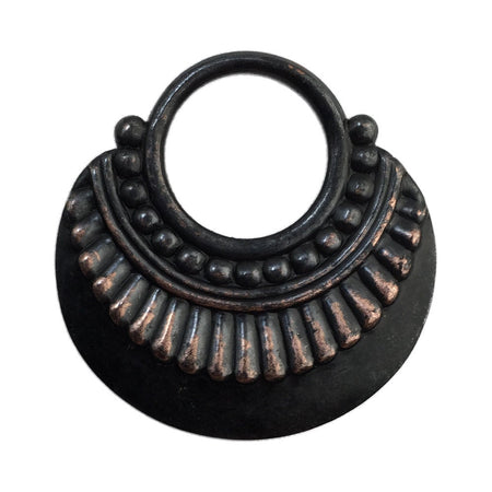 2 Hole Matte Black Small Crescent Pendant Connector (8) mtl388E