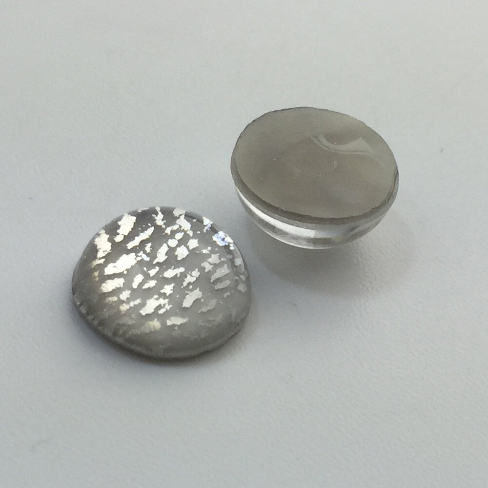Preciosa Handmade Gray Foil Opal Round Cabochon 13mm (2) cab3006L
