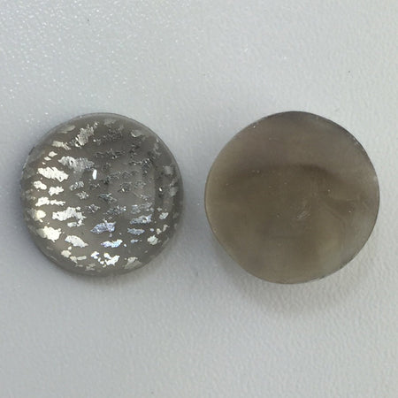 Preciosa Handmade Gray Foil Opal Round Cabochon 13mm (2) cab3006L
