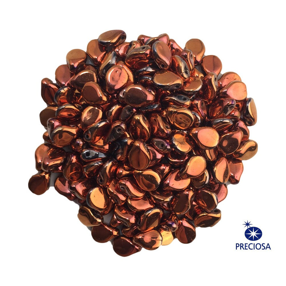 7x5mm Copper Preciosa Czech Pip Glass Beads (50)