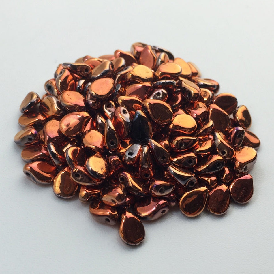 7x5mm Copper Preciosa Czech Pip Glass Beads (50)