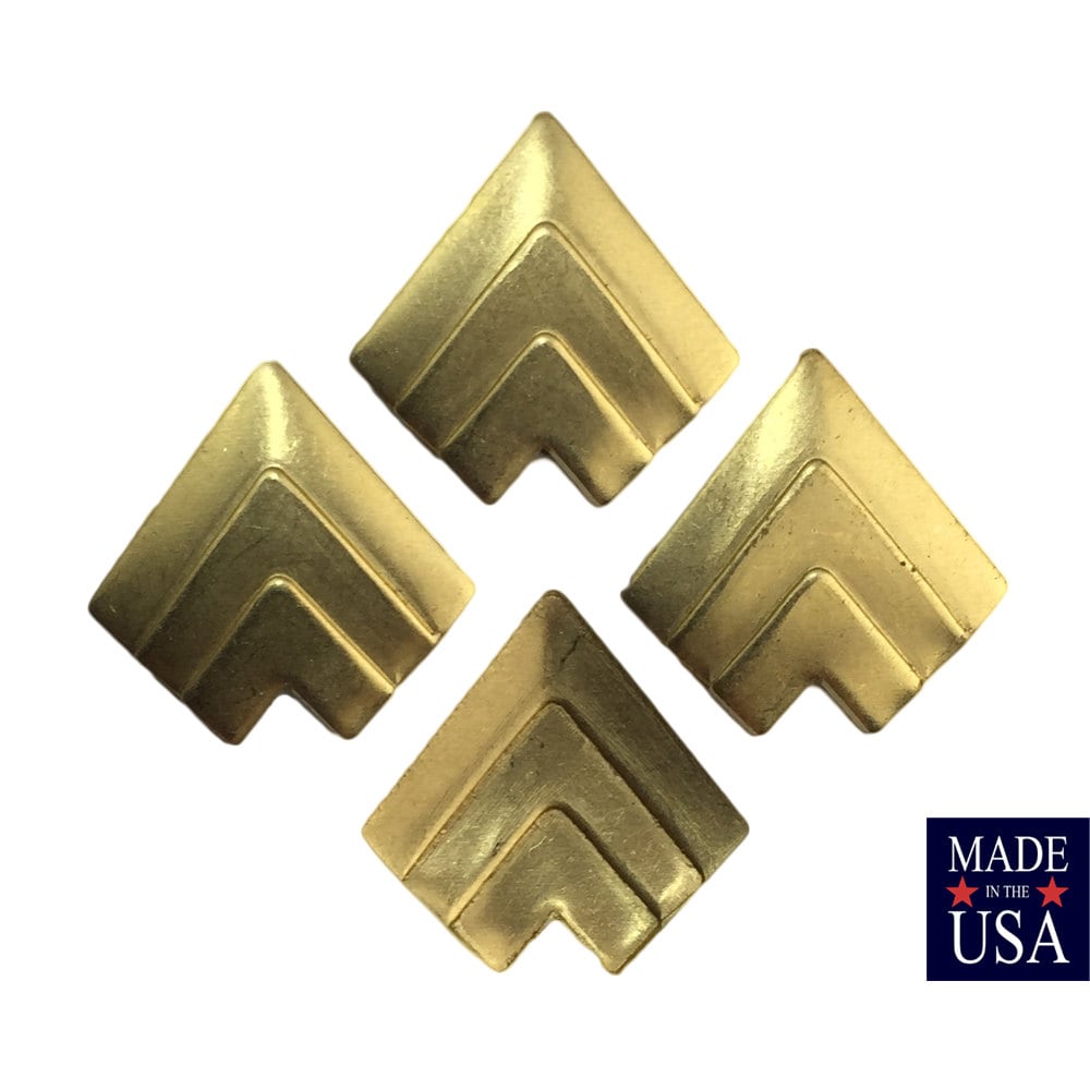No Loop Raw Brass Layered V Stamped Finding 20mmx17mm (6) mtl391F
