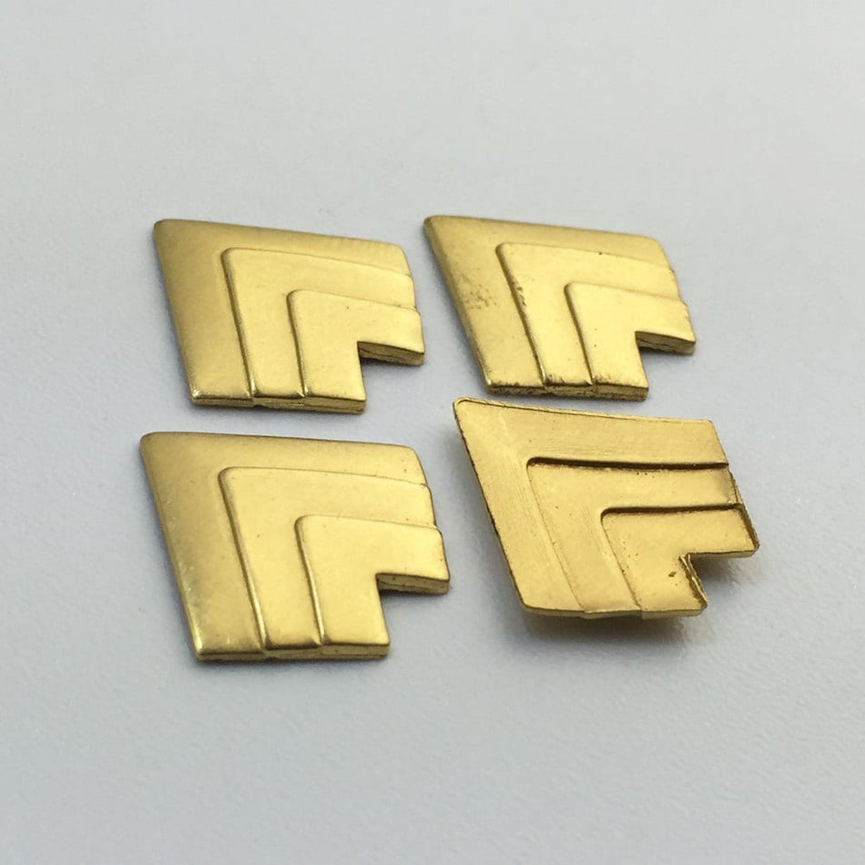 No Loop Raw Brass Layered V Stamped Finding 20mmx17mm (6) mtl391F