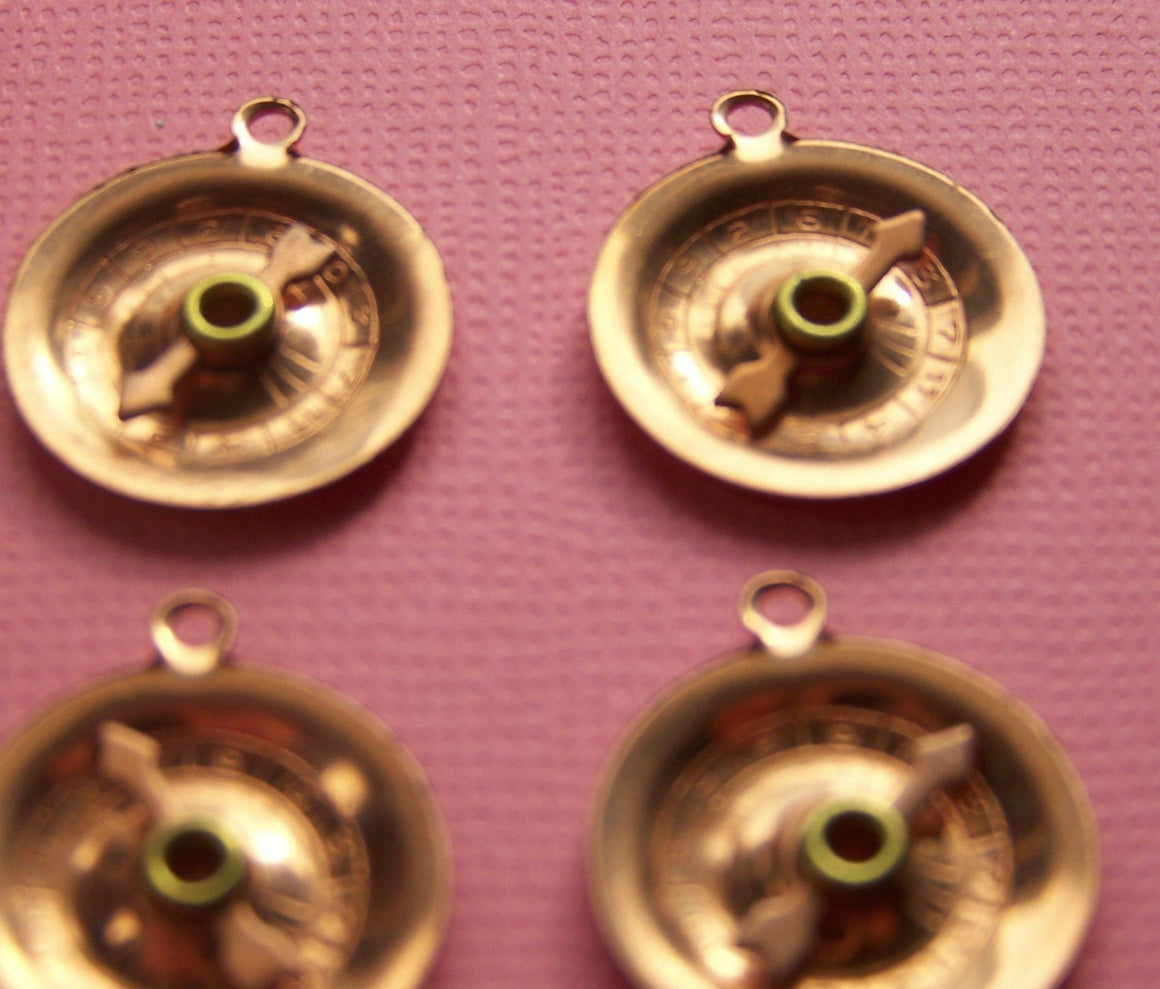 Vintage Copper Roulette Charms Moveable Really Spins (4) chr103F
