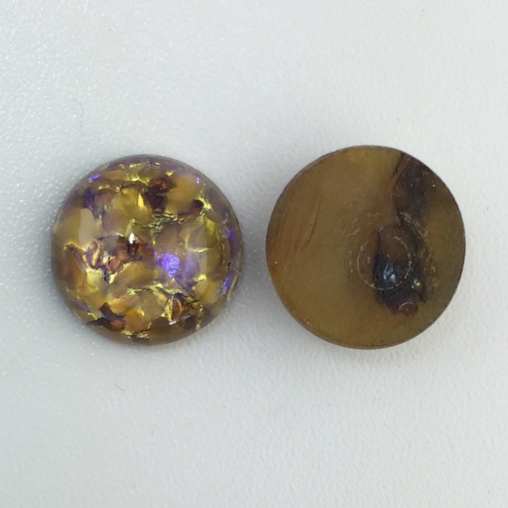 Preciosa Topaz Opal Glass Cabochon 13mm (2) cab3006D