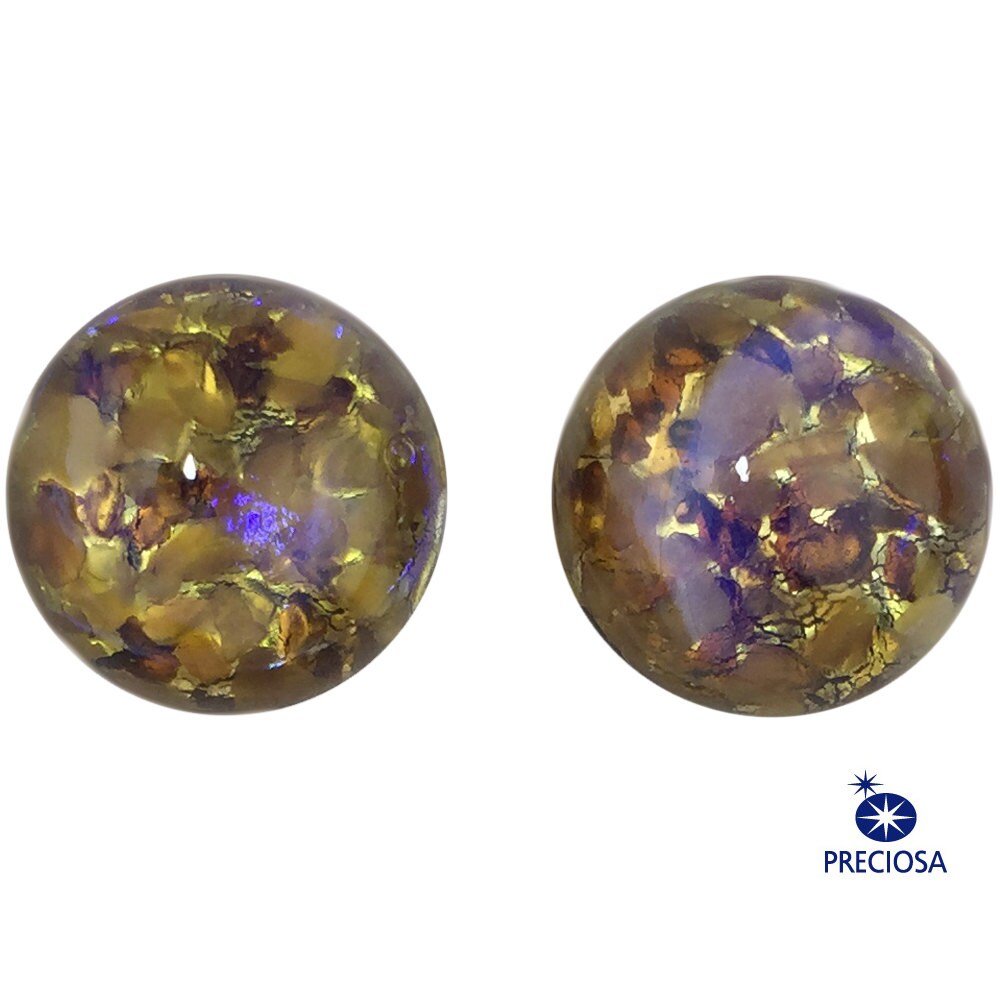 Preciosa Topaz Opal Glass Cabochon 13mm (2) cab3006D