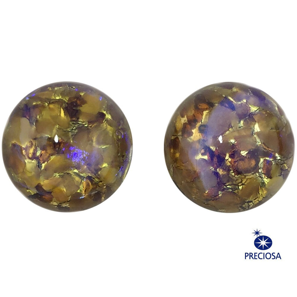 Preciosa Topaz Opal Glass Cabochon 13mm (2) cab3006D