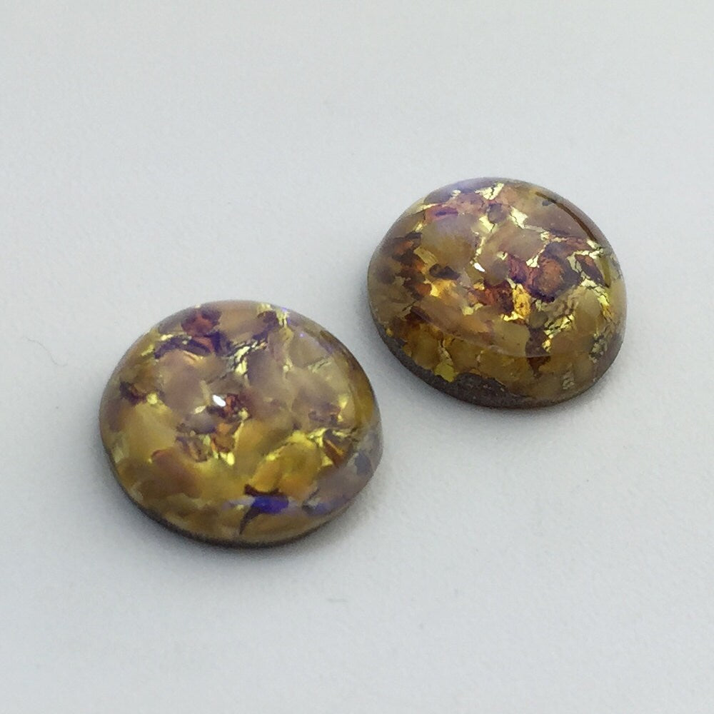 Preciosa Topaz Opal Glass Cabochon 13mm (2) cab3006D