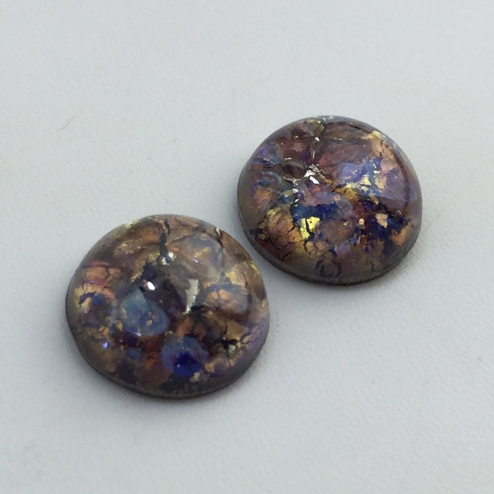 Preciosa Amethyst Opal Glass Cabochon 13mm (2) cab3006E