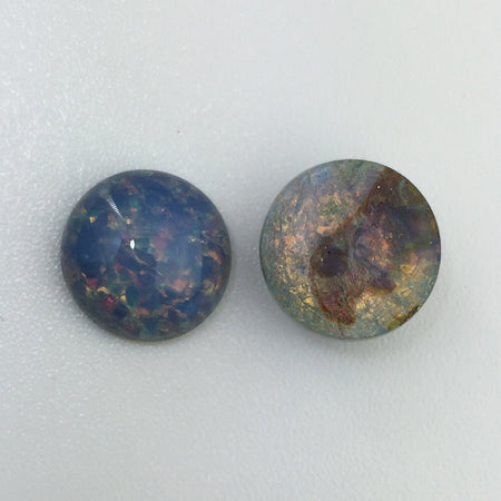 Preciosa Blue Foil Opal Round Cabochon 13mm (2) cab3006C