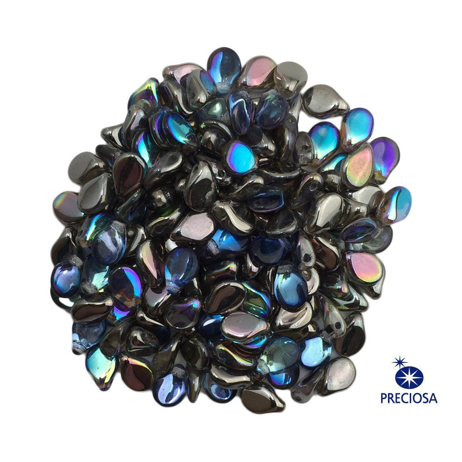 7x5mm Helio Blue Crystal Preciosa Czech Pip Glass Beads (50)