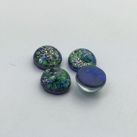 Preciosa Green Foil Opal Round Glass Cabochons 7mm (4) cab3003B