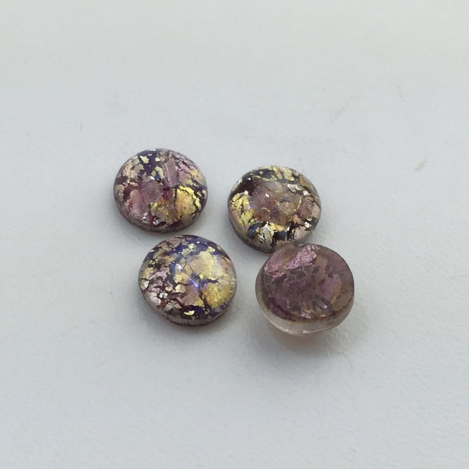 Preciosa Amethyst Foil Opal Round Glass Cabochons 7mm (4) cab3003E
