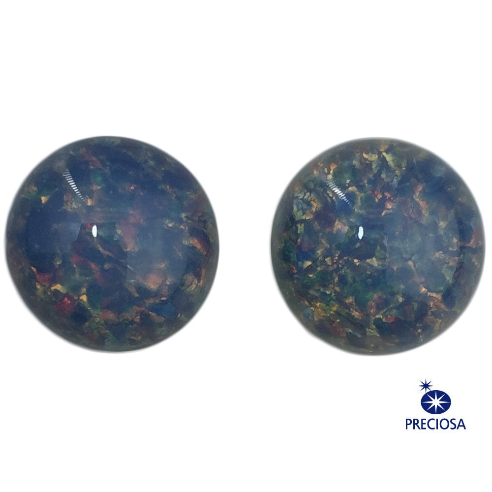Preciosa Blue Foil Opal Round Cabochon 13mm (2) cab3006C
