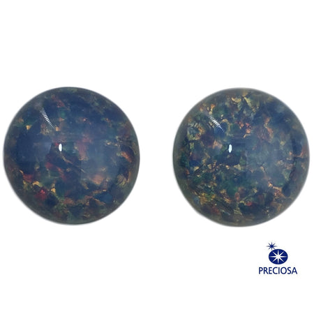 Preciosa Blue Foil Opal Round Cabochon 13mm (2) cab3006C