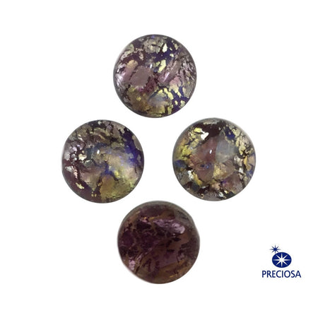 Preciosa Amethyst Foil Opal Round Glass Cabochons 7mm (4) cab3003E