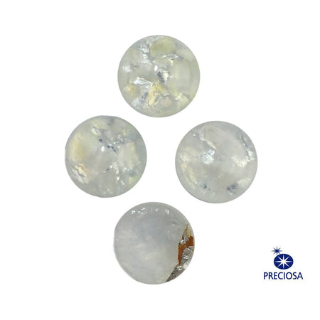 Preciosa Handmade Medium White Opal Glass Cabochons 7mm (4) cab3003P