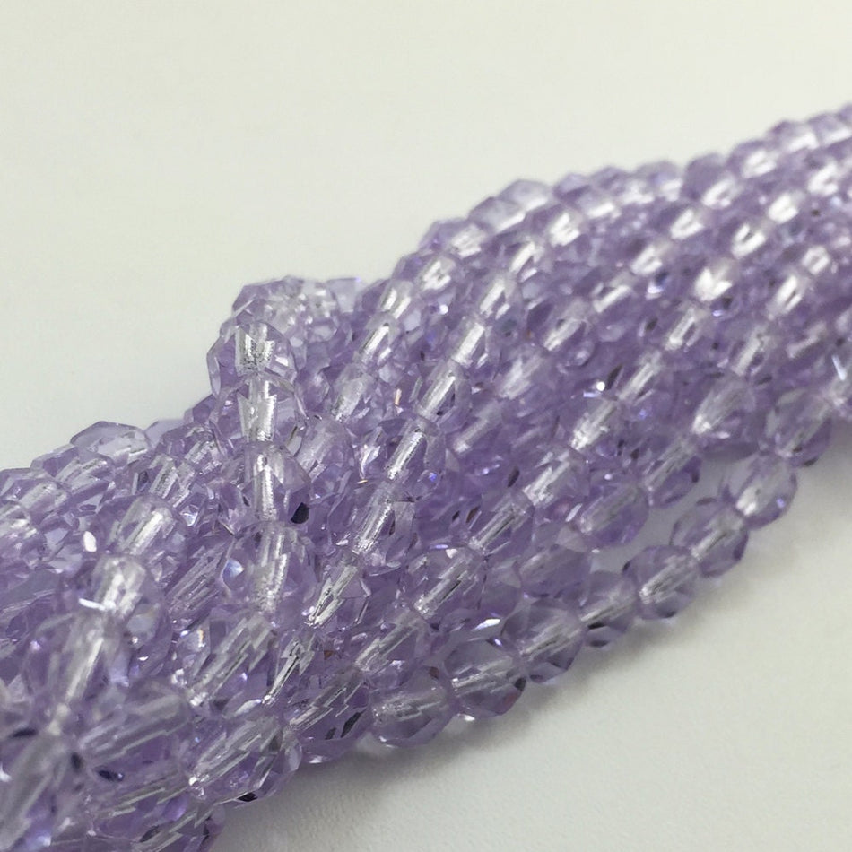 Translucent Lilac Faceted Glass Czech Beads 6mm (30) czh032A