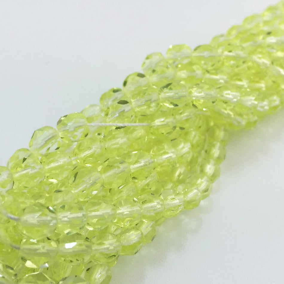 Translucent Jonquil Faceted Glass Czech Beads 6mm (25) czh032B