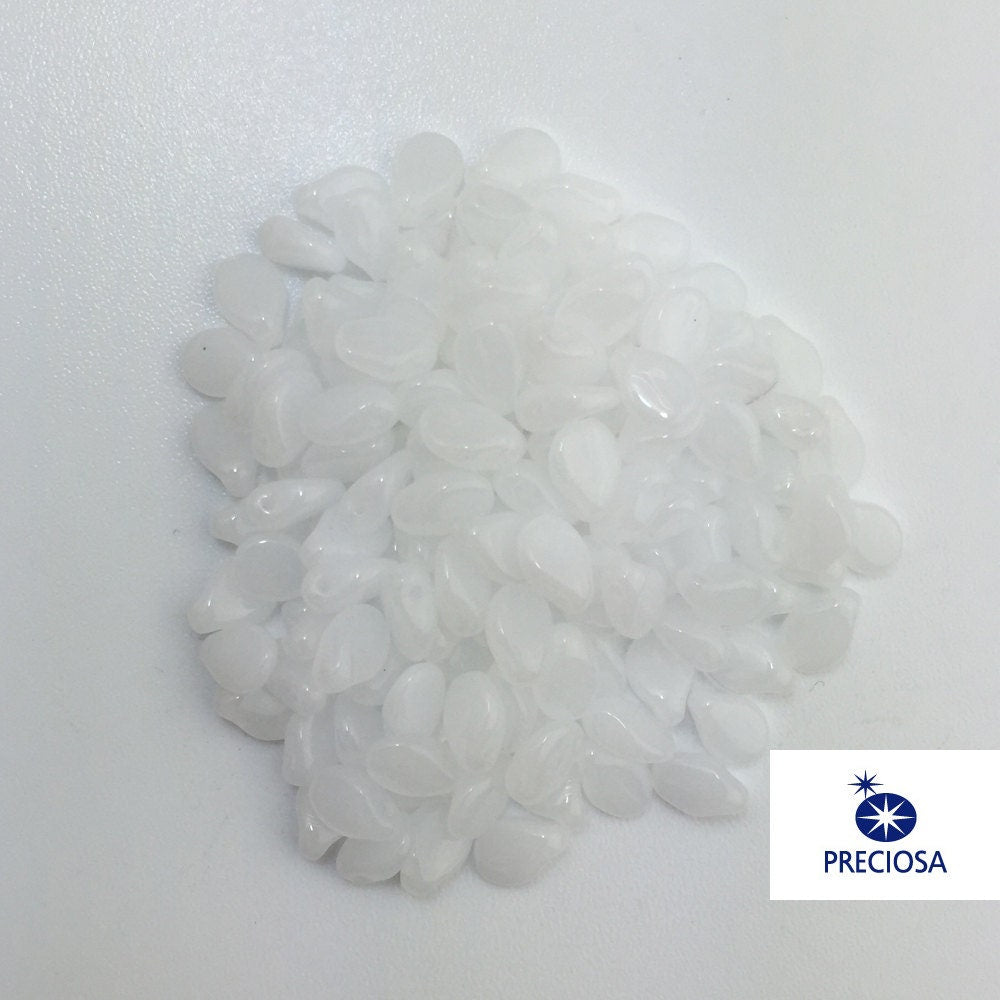 7x5mm Alabaster Preciosa Czech Pip Glass Beads (50)