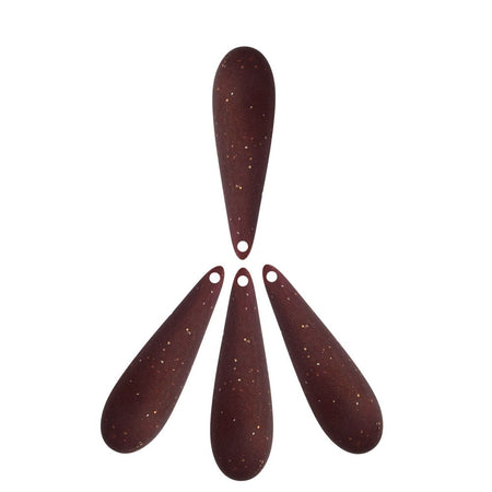 Large Vintage Acrylic Teardrop Beads Matte Wine 40x10mm (4) bds097F