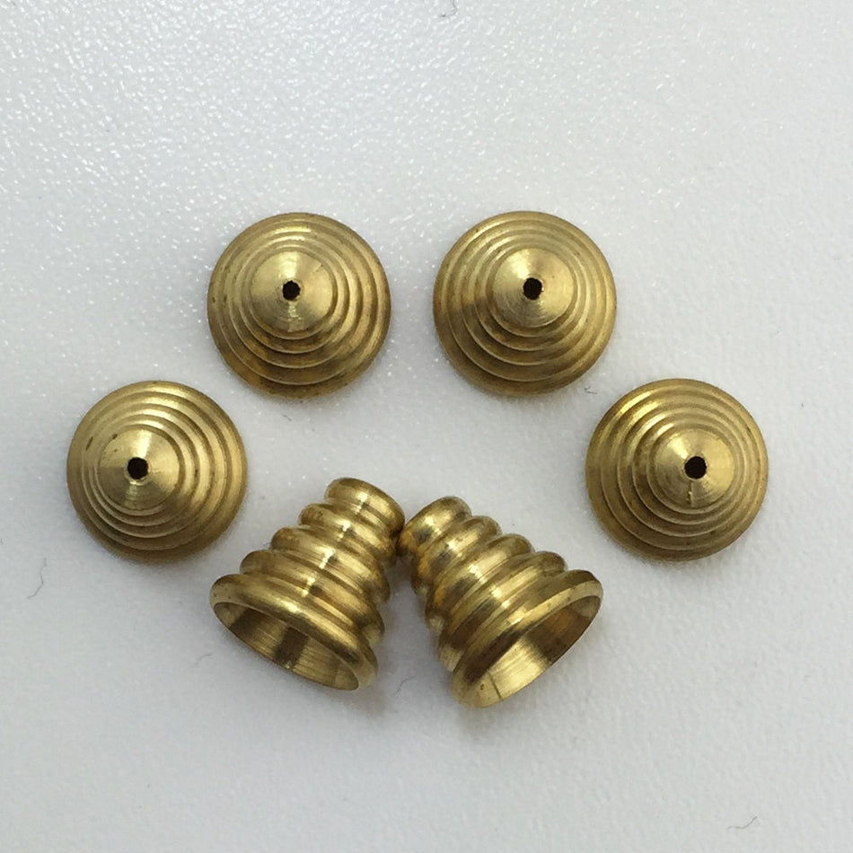 Raw Brass Bee Hive Bead Caps 6mm 9x6mm (6) mtl029A