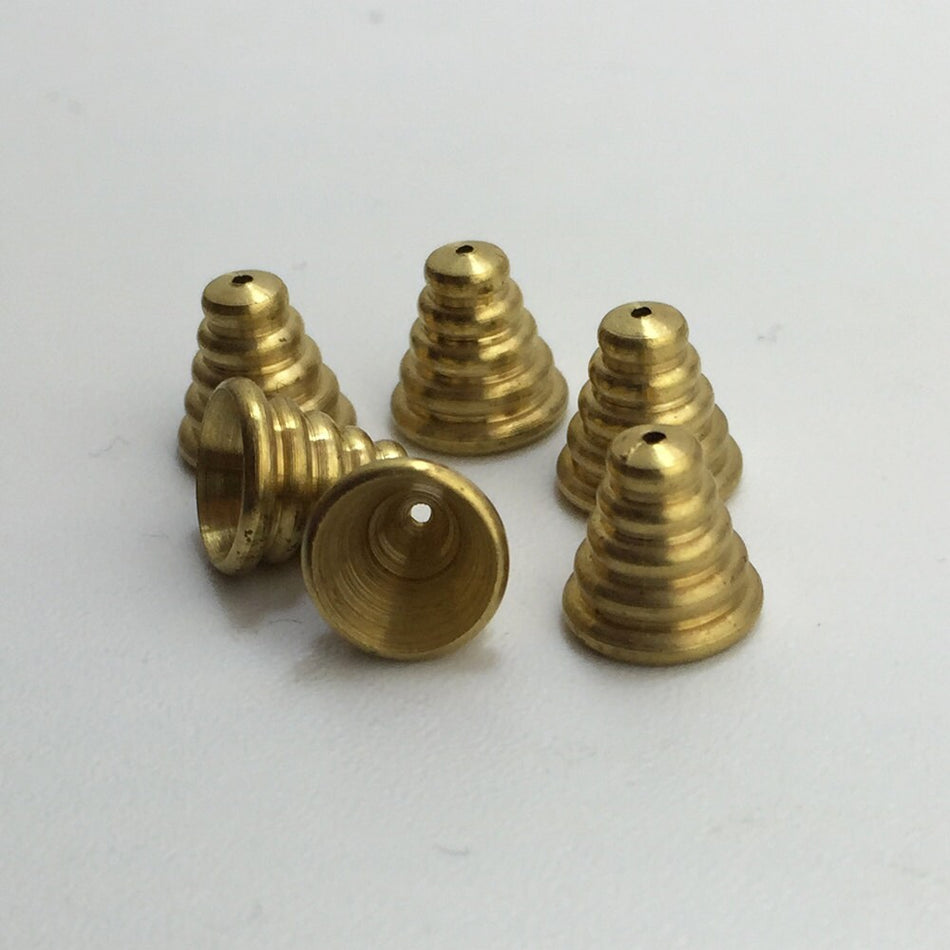 Raw Brass Bee Hive Bead Caps 6mm 9x6mm (6) mtl029A