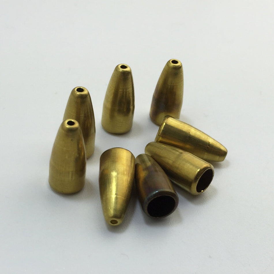Raw Brass Bullet Shape Long Cone Bead Caps 17x5mm (8) mtl029B