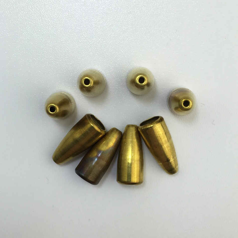 Raw Brass Bullet Shape Long Cone Bead Caps 17x5mm (8) mtl029B