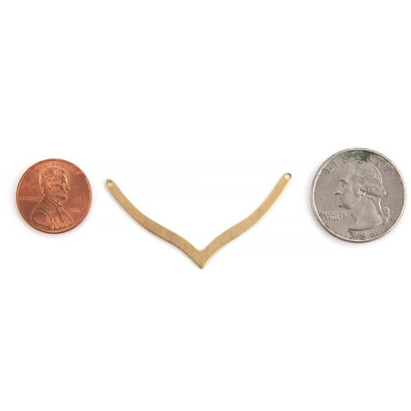 2 Hole Raw Brass V Connector Pendants Type A (6) mtl045