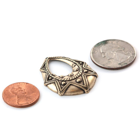 1 Hole Brass Ox Tribal Teardrop Charm Pendant Drop (6) mtl395D
