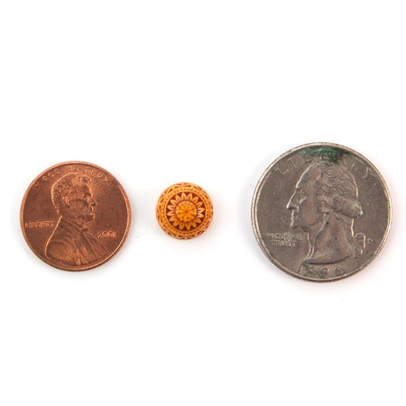 Etched Mosaic Orange and Brown Cabochons 10mm cab712M
