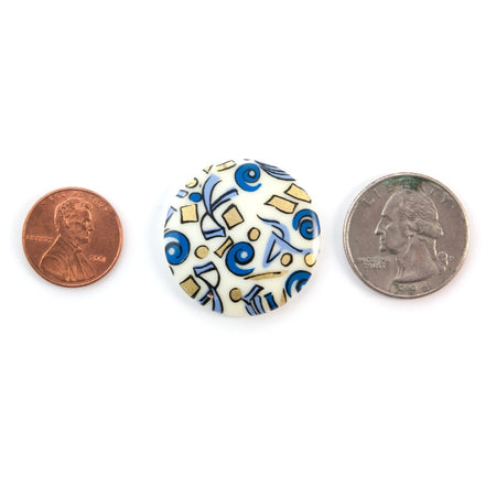 Vintage Blue Mod Design Cabochon 30mm (4) cab008