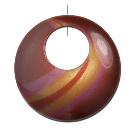 Vintage Rust Brown Pink Gold Swirled Hoops Pendants (2) hps089B