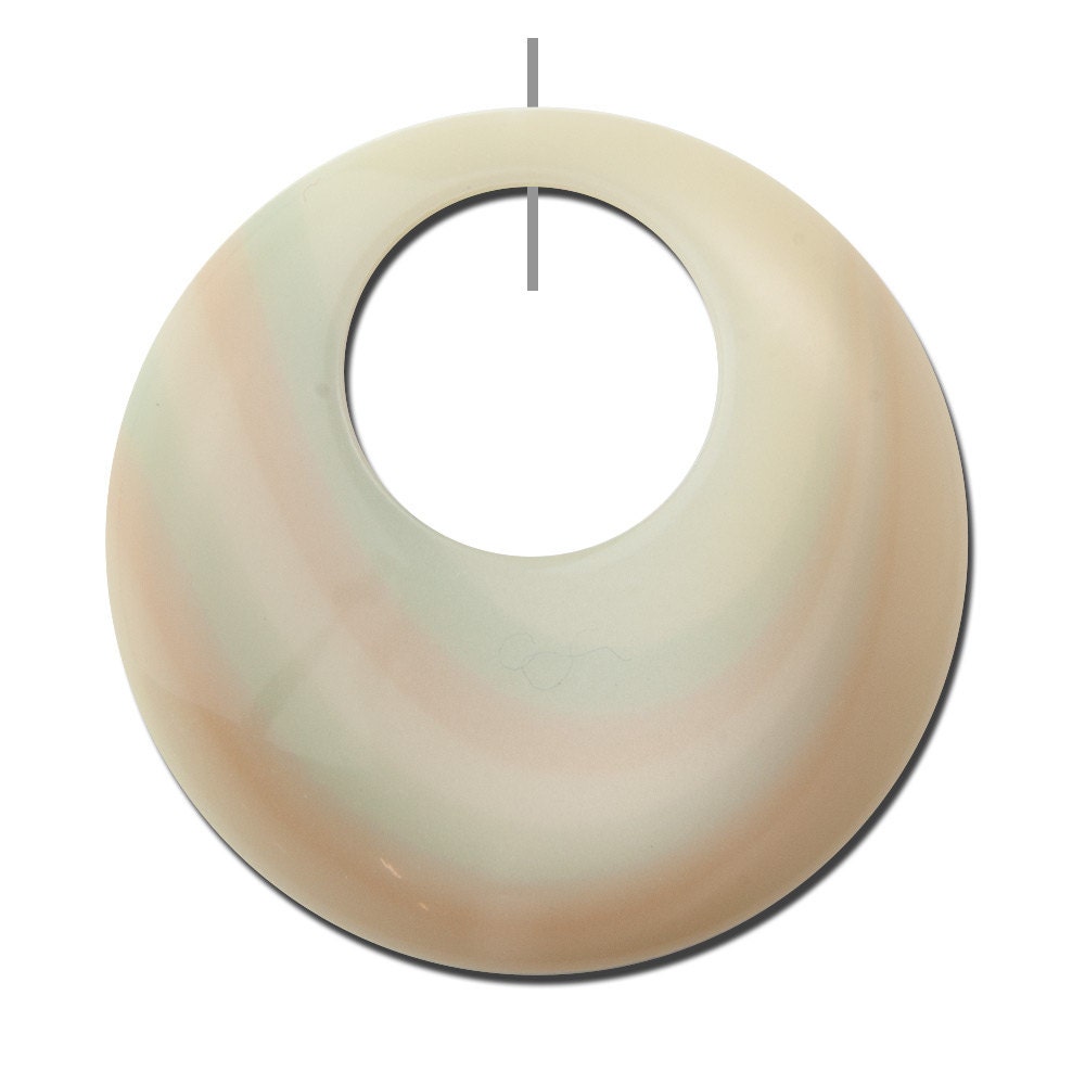 Vintage Ivory Gold Swirled Lucite Hoops Pendants (2) hps089E