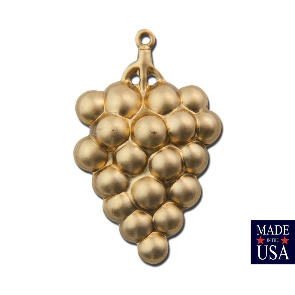 Raw Brass Bunch of Grapes Findings Charms (4) chr111A