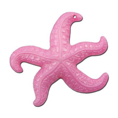 Vintage Large Pink Starfish Beads Pendant West German Plastic 45mm (2) bds858