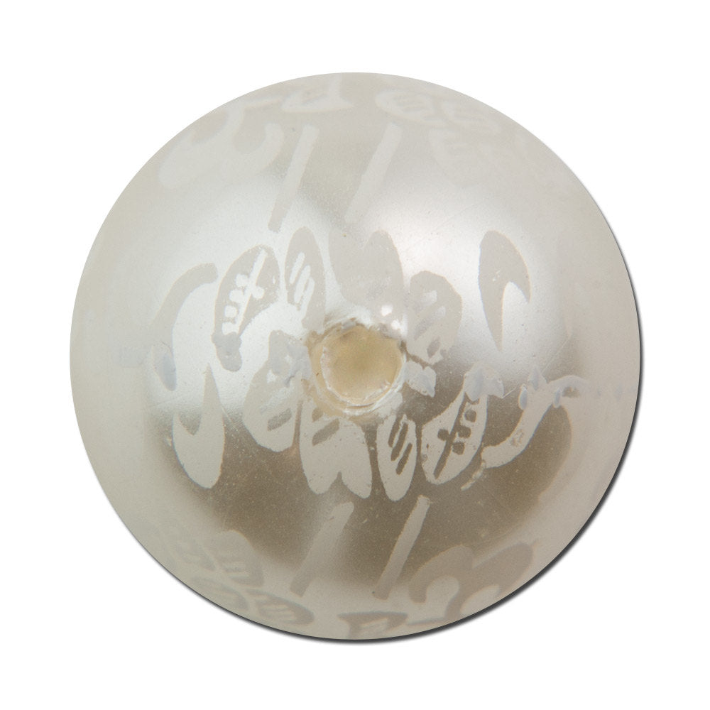 White on Cream Floral Lace Beads 18mm (2) bds149A