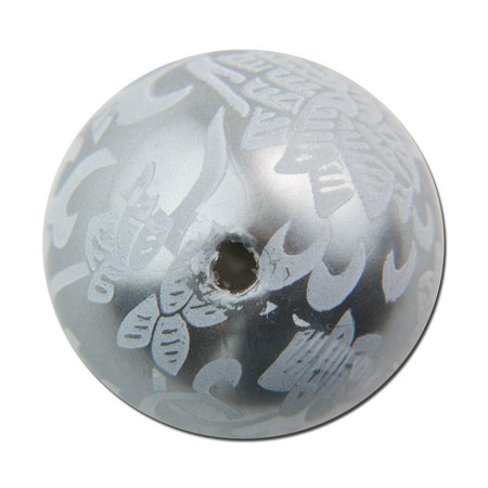 White on Gray Floral Lace Beads 18mm (2) bds149B