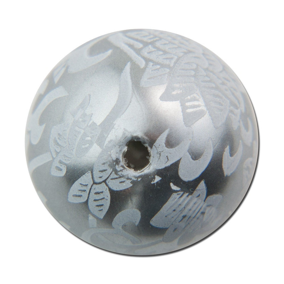 White on Gray Floral Lace Beads 18mm (2) bds149B