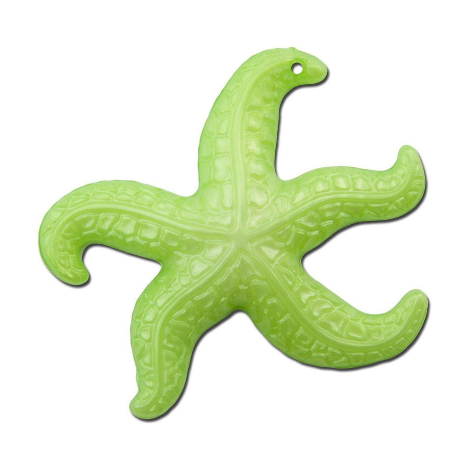Vintage Large Green Starfish Beads Pendant West German Plastic 45mm (2) bds858A