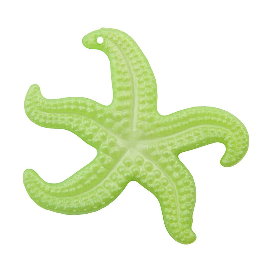 Vintage Large Green Starfish Beads Pendant West German Plastic 45mm (2) bds858A
