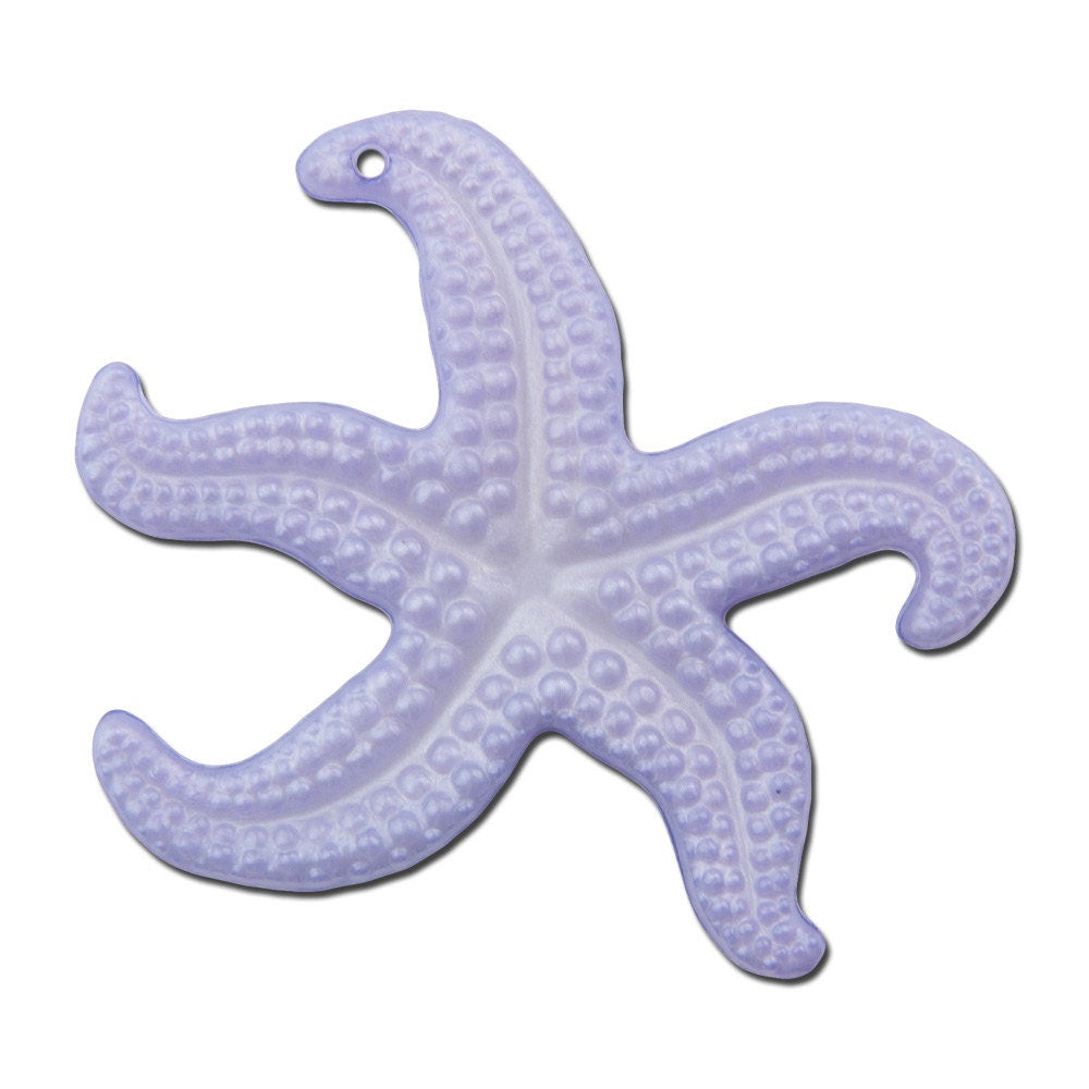 Vintage Large Purple Starfish Beads Pendant West German Plastic 45mm (2) bds858D